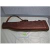 Image 1 : Leg of mutton leather gun case ; carring handle broken