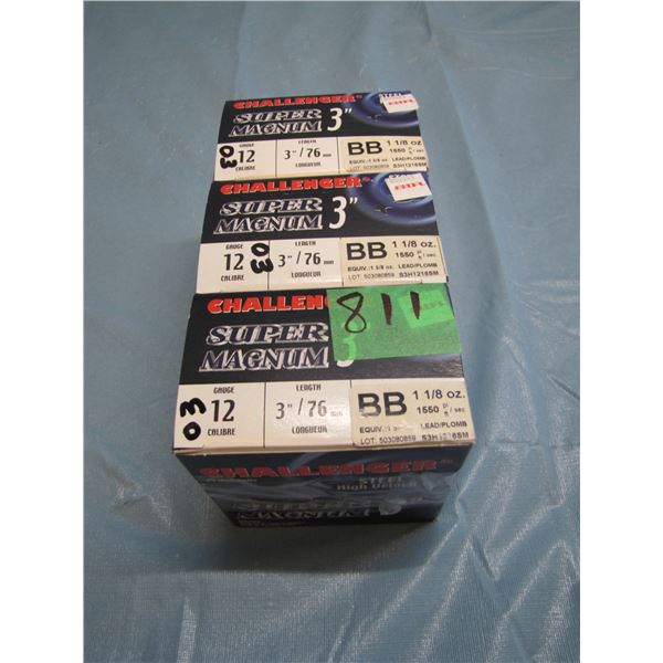 Lot of three boxes challenger super magnum 12 gauge 3 inch BB