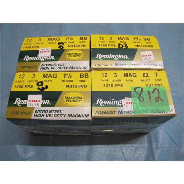 Lot of four boxes of 12 gauge 3 inch mag shotgun shells