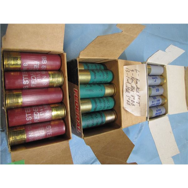 Lot of three boxes of 12 gauge 3 inch ammunition