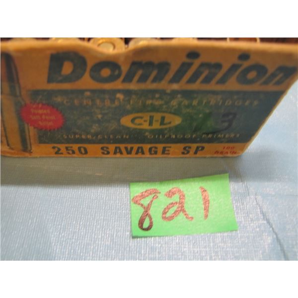 Lot with 13 miscellaneous rounds 250 savage ammunition