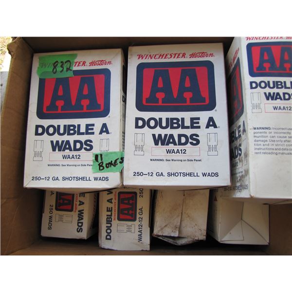 Lot of 11 boxes of 12 gauge shot shell wads