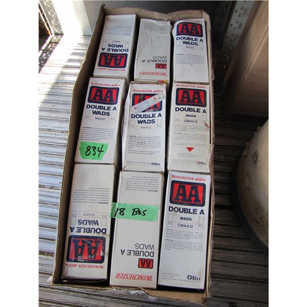 Lot of 18 boxes of 12 gauge shot shell wads