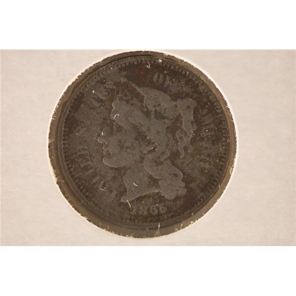 1865 THREE CENT "NICKEL"