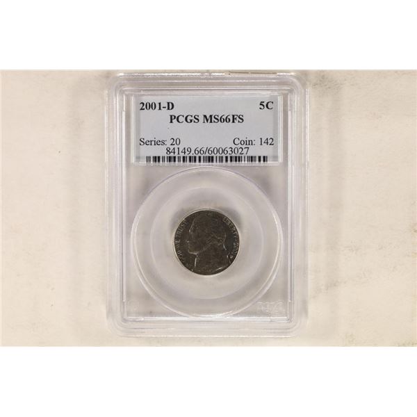 2001-D JEFFERSON NICKEL PCGS MS66FS