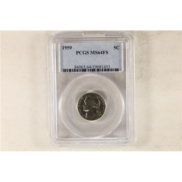 1959 JEFFERSON NICKEL PCGS MS64FS