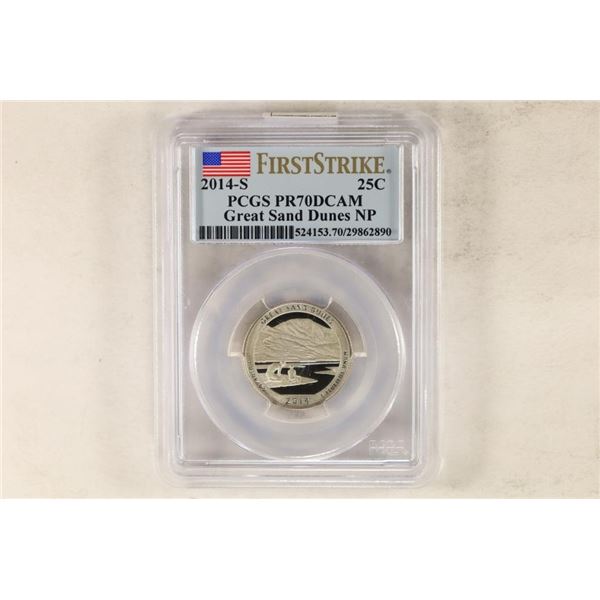 2014-S GREAT SAND DUNES N.P. QUARTER PCGS PR70