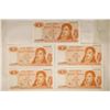5-CENTRAL BANK OF ARGENTINA 1 PESO CRISP UNC BILLS