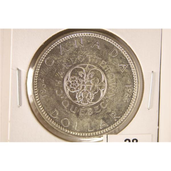 1964 CANADA CHARLOTTETOWN SILVER DOLLAR BU