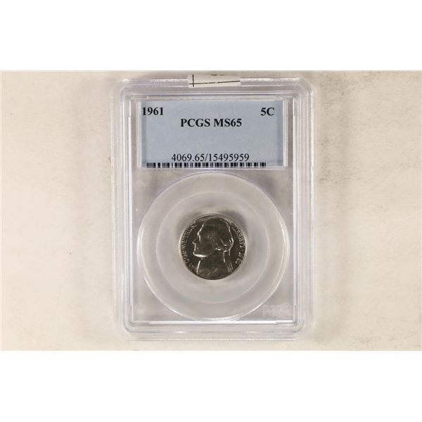 1961 JEFFERSON NICKEL PCGS MS65