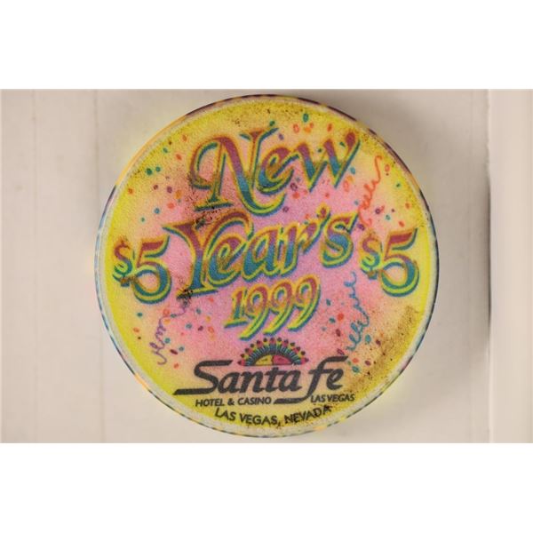 $5 SANTA FE CASINO CHIP NEW YEARS 1999