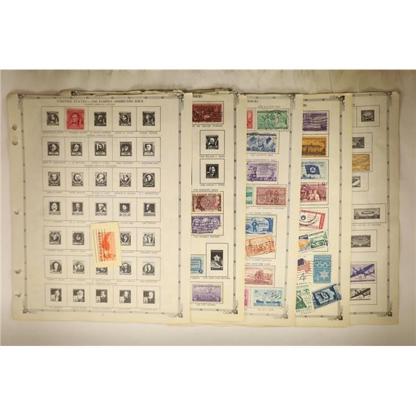 5 STAMP COLLECTORS PAGES: 1940 FAMOUS