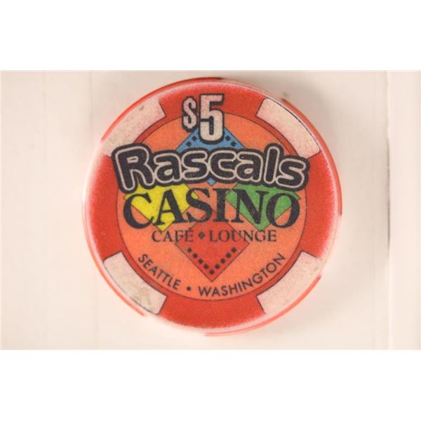 $5 CASINO CHIP RASCALS CASINO LOUNGE SEATTLE