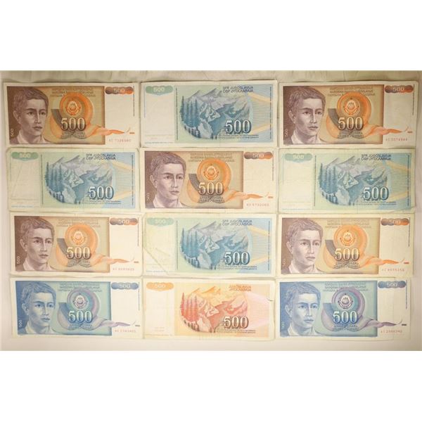 6-1990 YUGOSLAVIA 500 DINARA & 6-1991 YUGOSLAVIA