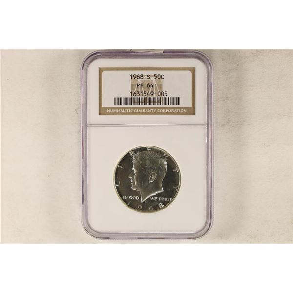 1968-S KENNEDY HALF DOLLAR NGC PF64