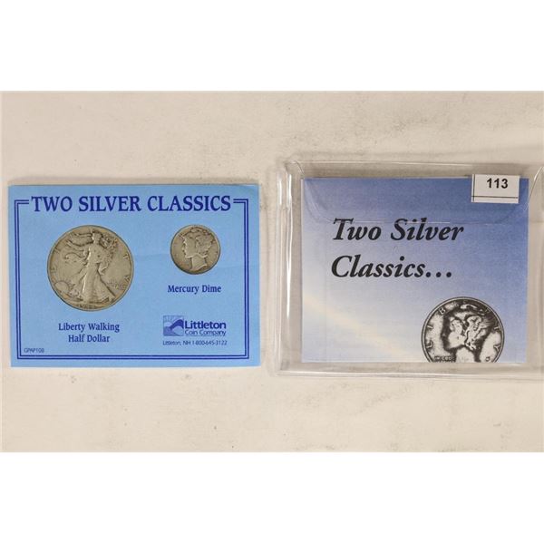 2-SILVER CLASSICS 1944-D WALKING LIBERTY HALF AND