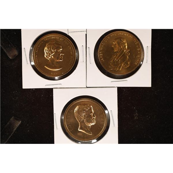 3 BRLILLIANT UNC METAL PESIDENTIAL ROUNDS: EACH