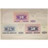 Image 1 : 3-1992 BOSNIA CRISP UNC BILLS: 10 DINARA, 25