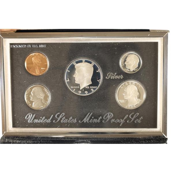 1992 US SILVER PREMIER PROOF SET (WITH BOX)