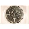 Image 1 : 1990 CANADA SILVER $5 MAPLE LEAF (PL) 1 TROY OZ
