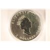 Image 2 : 1990 CANADA SILVER $5 MAPLE LEAF (PL) 1 TROY OZ