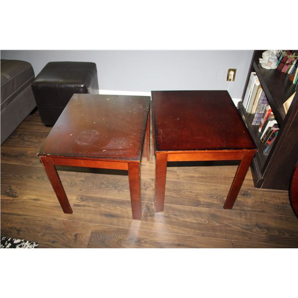 Wood end tables (2) 19" x 19"