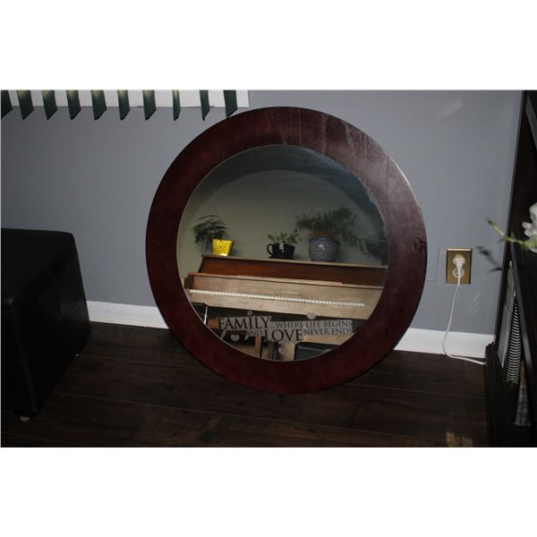Wood framed mirror 31" x 32"