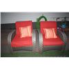 2x THE BID PRICE - Wicker patio furniture chairs (30 1/2" W x 33" T x 32" L)