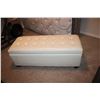 Image 1 : White leather Storage ottoman (some seams open) 48" W x 19" D x 17" T