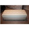 Image 5 : White leather Storage ottoman (some seams open) 48" W x 19" D x 17" T