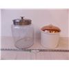 Image 1 : (2) Glass Countertop Storage Containers