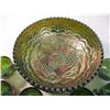 Image 3 : (1) Large + (6) Small - green carnival glass bowl + cups