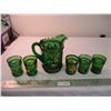 Image 1 : Green pitcher with (5) glasses