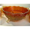 Image 3 : Carnival glass (ball + claw) footed bowls - (1) large + (6) small