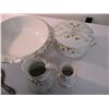 Image 3 : 5-piece set stamped Albany + Harvey potteries (plus vintage mirror)