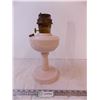 Image 1 : Lincoln Drape Milk Glass Aladdin Lamp (with chimney)