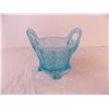 Image 2 : Vaseline Glass Footed Basket (Blue)