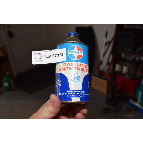 Royalite (cone top) Gas Line Antifreeze Tin