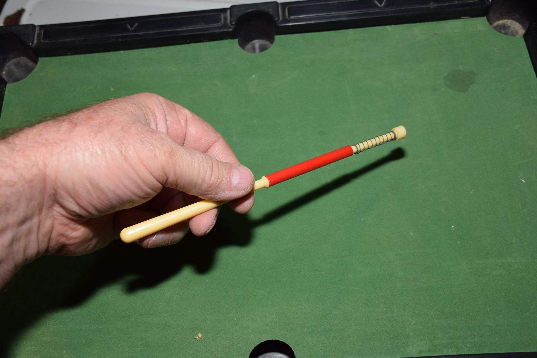 Spring Loaded Pool Stick Vintage mini pool table toy, spring loaded cue (no balls)