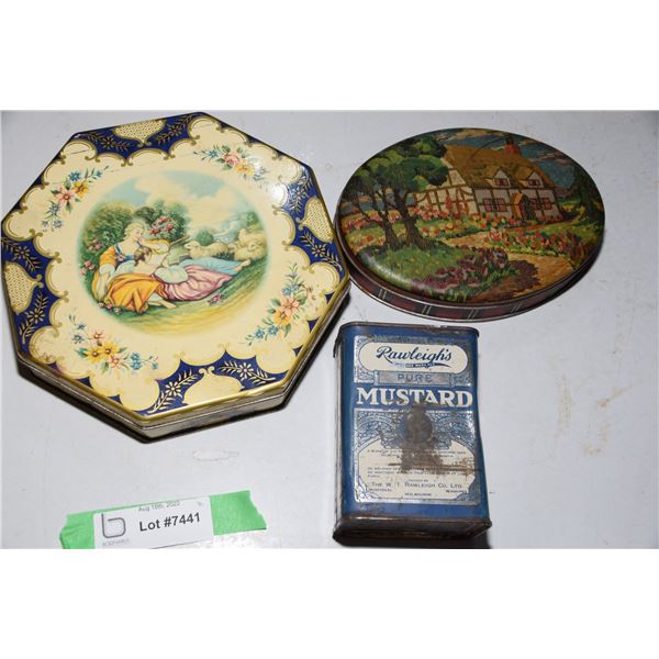 Vintage tin containers lot