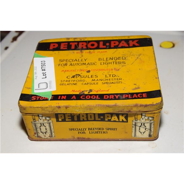 Petrol-Pak lighter fuel tin