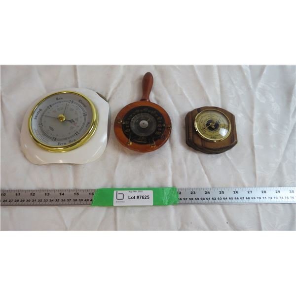 (3) Vintage Thermometers / barometers