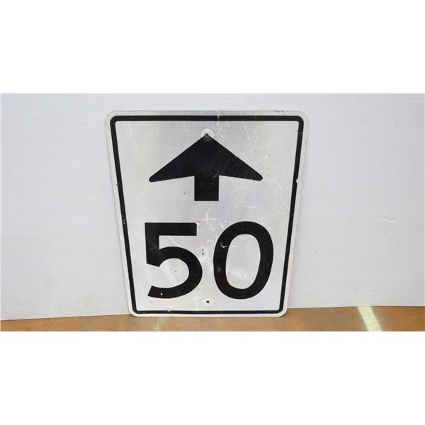50 Up ahead Metal Sign