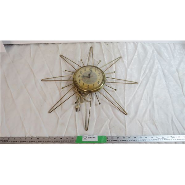 Mid Century Modern Sunburst Clock