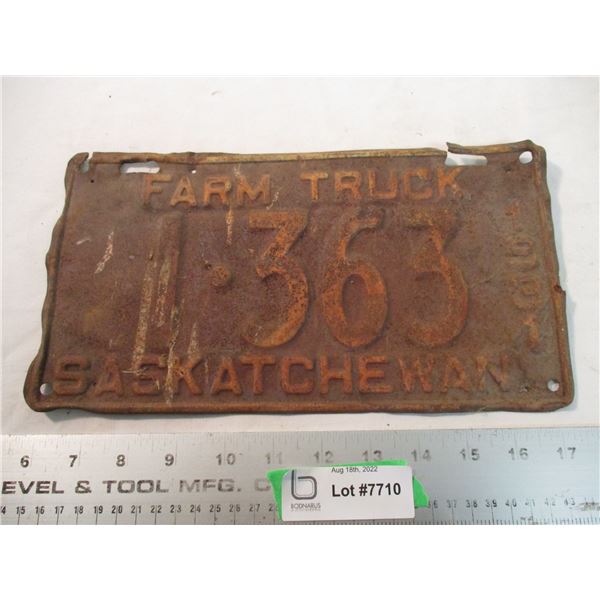 1931 (farm truck) Sask License Plate