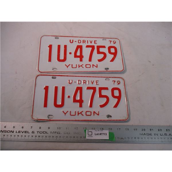 1979 (pair) Yukon License Plates