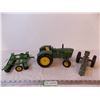 Image 1 : Diecast John Deere 5020 Tractor w/ Accessory and Broken John Deere Tractor 1:16