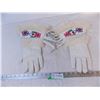 Image 1 : Pair of Hand Made Beaded Leather Gloves