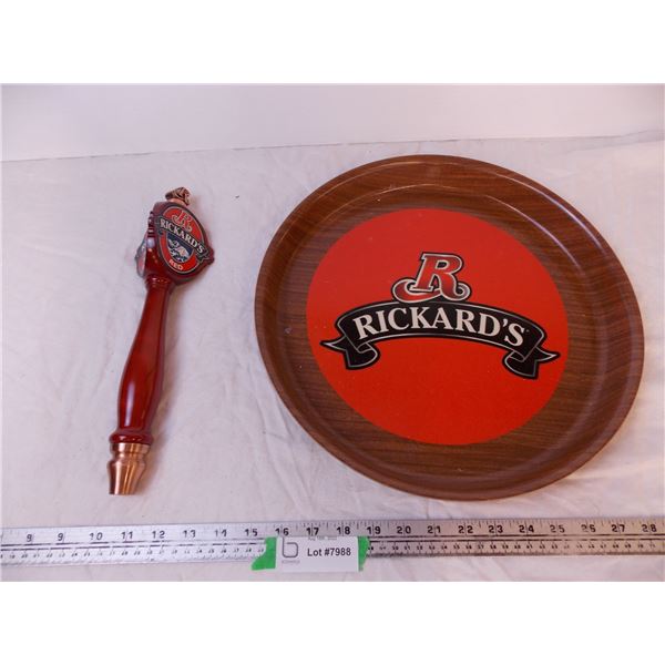 Rickard’s Red Tap and Serving Tray (New Old Stock)