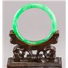 Image 1 : Chinese Green Jadeite Carved Green Bangle
